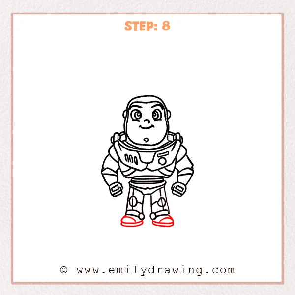 how to draw a buzz lightyear - Step 8